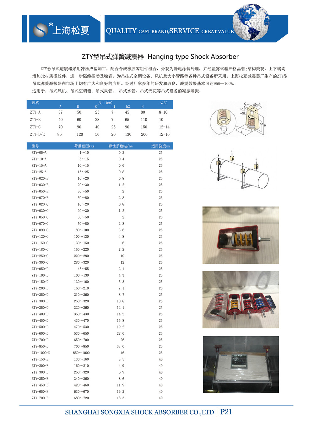 ZTY型吊式彈簧減震器參數(shù)圖